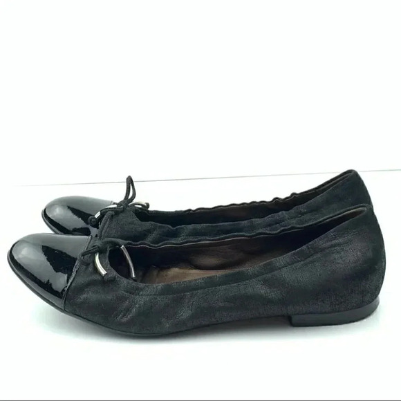 AGL flats size 41 11 black cap toe bow ballet - Picture 5 of 13
